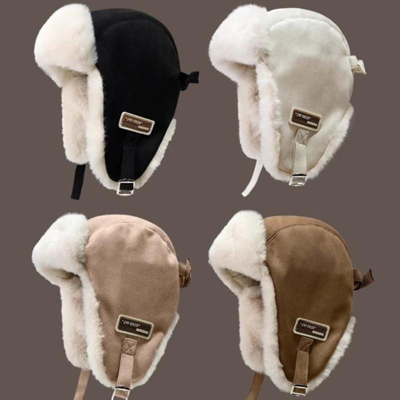 Thickened Fleece Liner Ear Muff Hat for Adult Windproof Trapper Hat Cold Weather Ear Protective Hat for Outdoor Activity