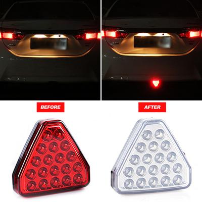 12V Car F1 Style Triangle Red LED 3rd Rear Bumper Tail Stop Strobe Light Universal Car Center Brake Lights Accessories