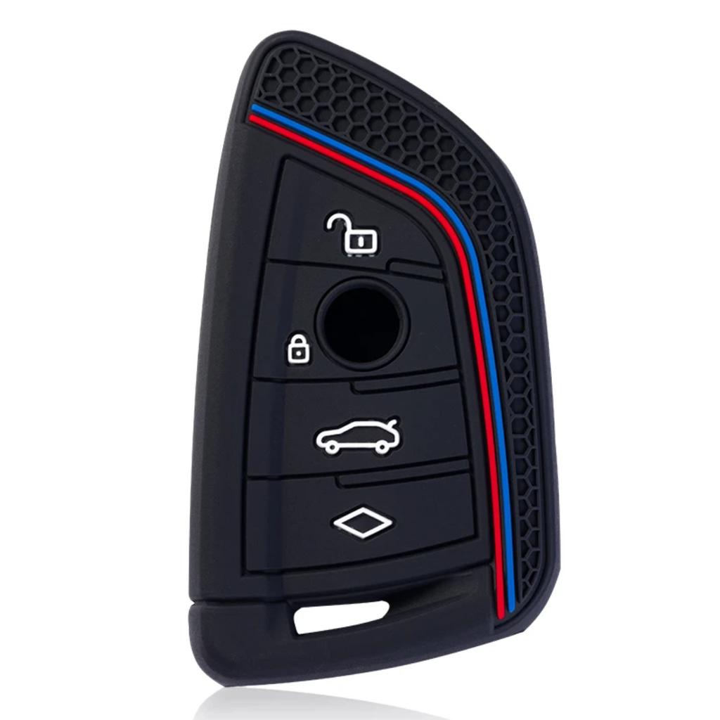 Silicone Car Remote Key Case Cover Shell For BMW X1 X3 X4 X5 X6 F15 F16 G30 3 5 7 Series G11 F48 Accessories Keychain