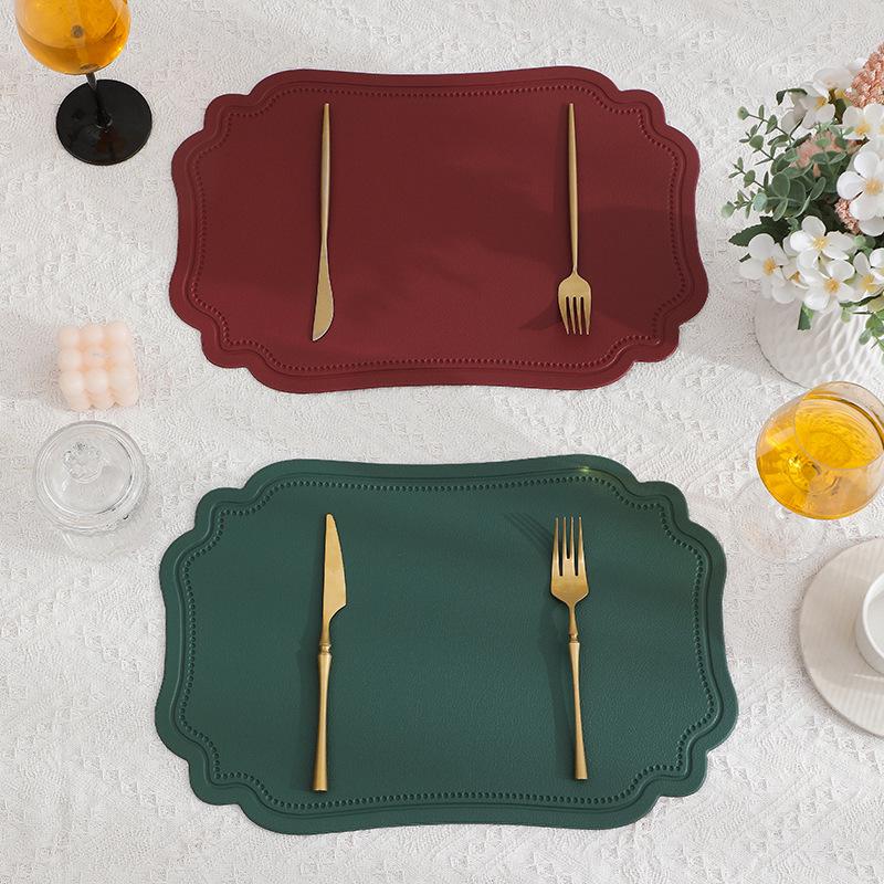Nordic Retro Faux Leather Placemat: Waterproof, Oil-Proof, Insulated, Anti-Scald Table Mat for Household Use