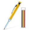 2pcs/Set 2.8mm Carpenter Mechanical Pencil Set with Built-In Sharpener for Woodworking Construction Long-Head Stationery Pencil