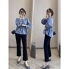 Women's Petite Cotton-Nylon Blend Micro Flare Suit Pants – 9/10 Length for 145-150cm Heights