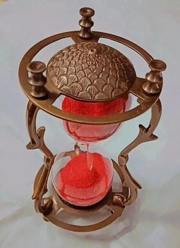 Brass Nautical Maritime Hour Glass Vintage Sand Timer Hourglass