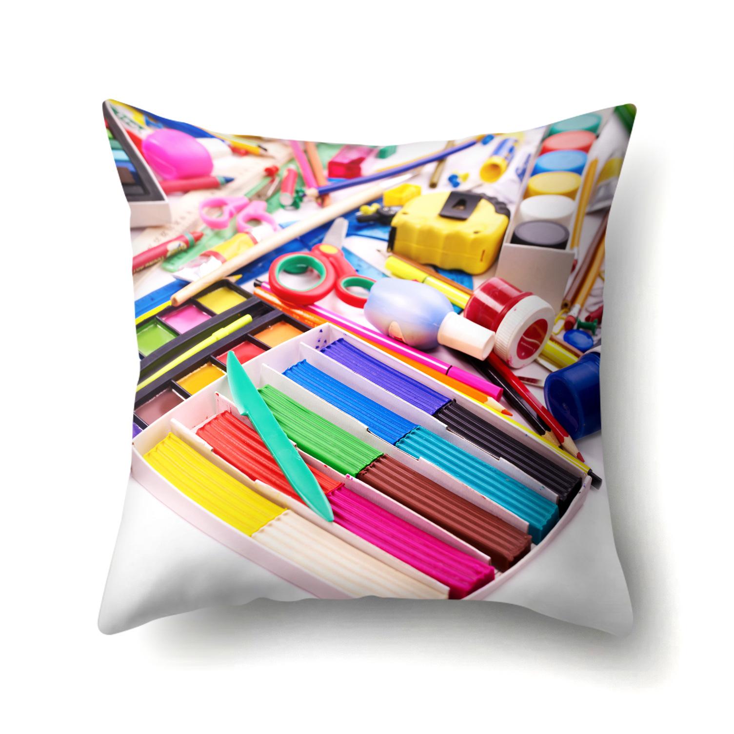 

Геометрический карандаш Полиэстер Односторонняя наволочка Прикроватная наволочка Офисная поясничная Наволочка для подушки на диван 45Cm without pillow core