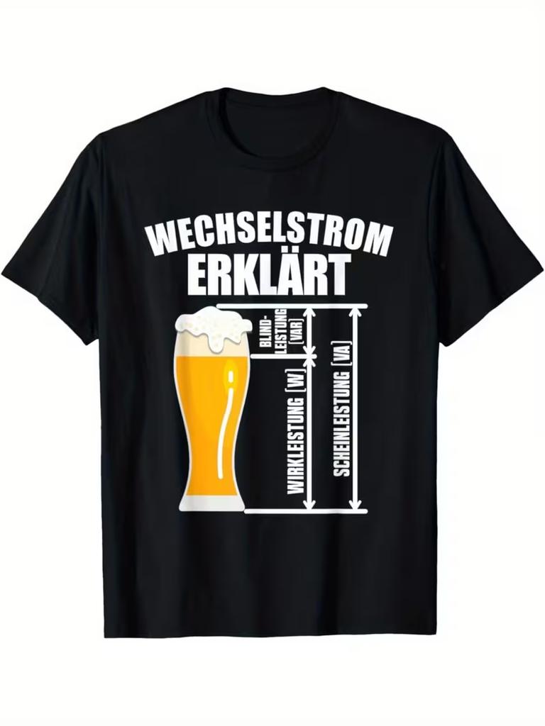 Beer Mug for Adults and Children Used To Explain AC Retro Industrial Style Fun Pure Cotton Versatile Tshirt