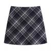 Plus Size Retro Plaid Woolen A-line Skirt - Autumn/Winter Women’s Slimming Hip-hugging Short Skirt