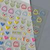 Charming Cartoon Face Stickers - Self-Adhesive, Colorful Nail Art Designs with Hearts & Smiles, Perfect for DIY & Salon Use, Nail Art Stickers