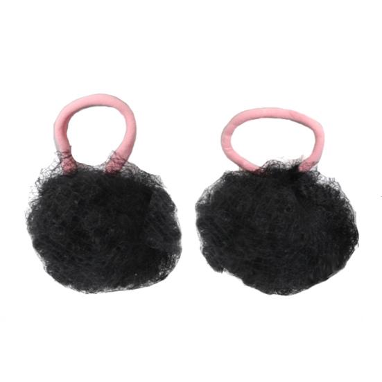 1 Pair Kids Afro Puff Ponytail Extension with Hair Tie Natural Looking Children Wrap Around Synthetic Messy Curly Hair Bun
