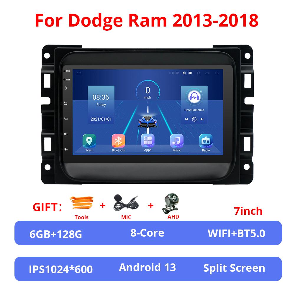 NAVIGUIDE 7 Inch Android 13 For Dodge Ram 13-18 No DVD Car Wireless Carplay & Android Auto With IPS Touch Screen 4G WIFI BT 5.0