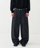 KNOUUN Wide Coated Denim Pants (Indigo)