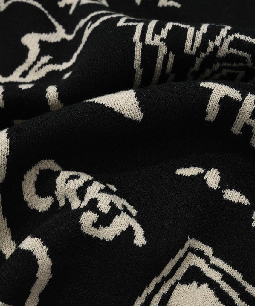 WACKY WILLY Graffiti Jacquard Pullover Black