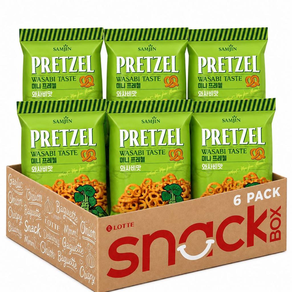 SAMJIN Mini Pretzel Biscuits Wasabi Flavor 70g 6pack