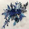 Flower Beaded Cloth Patch Clothes Repair Lace Dress Embroidery Fabrics Rhinestone Mesh