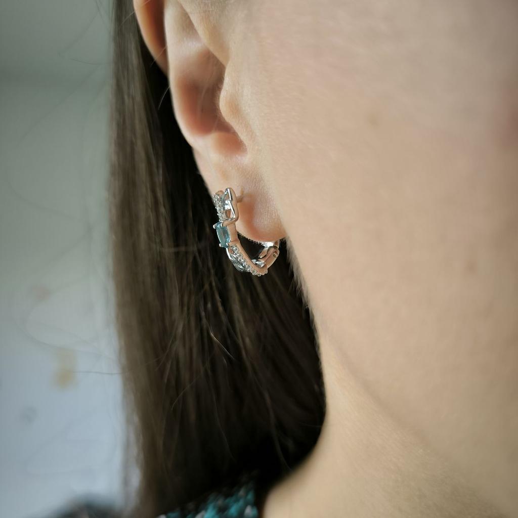 Silver Earrings with London Blue Topaz 0.638ct (2188704)