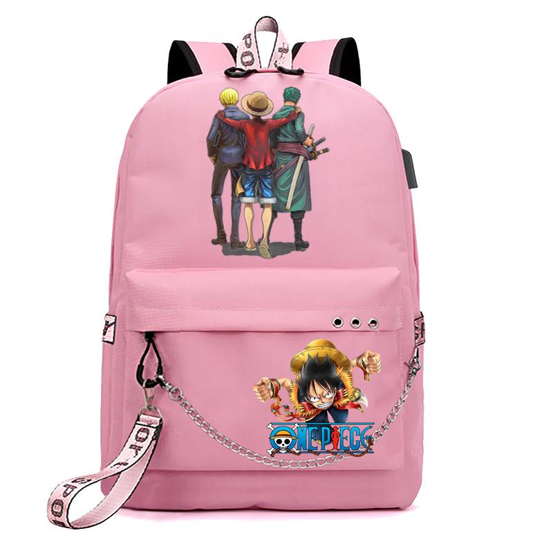 USB student school bag travel backpack printed One Piece casual trendy bag