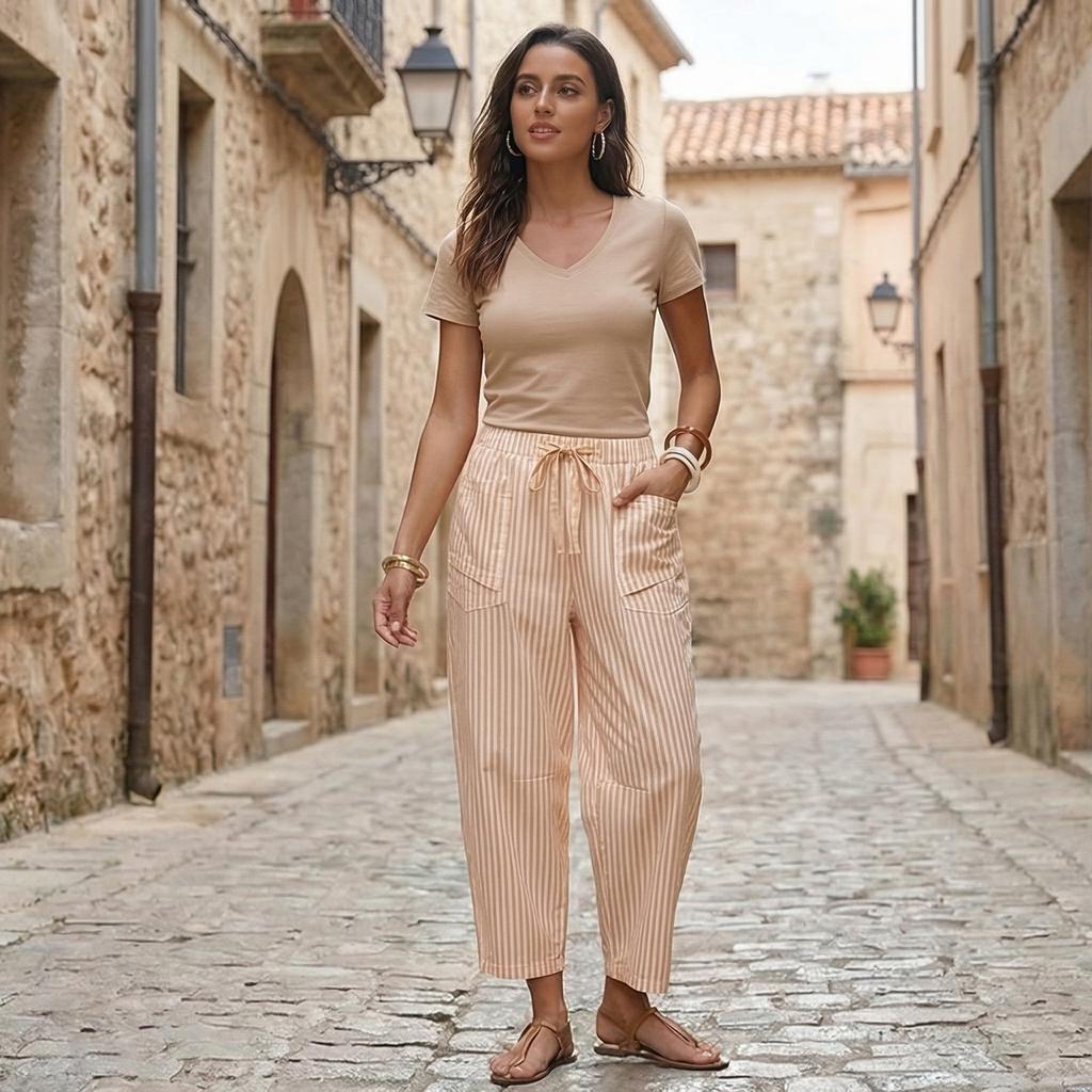 Pantaloni dritti da donna Pantaloni casual alla moda Pantaloni Harlan a nove punti
