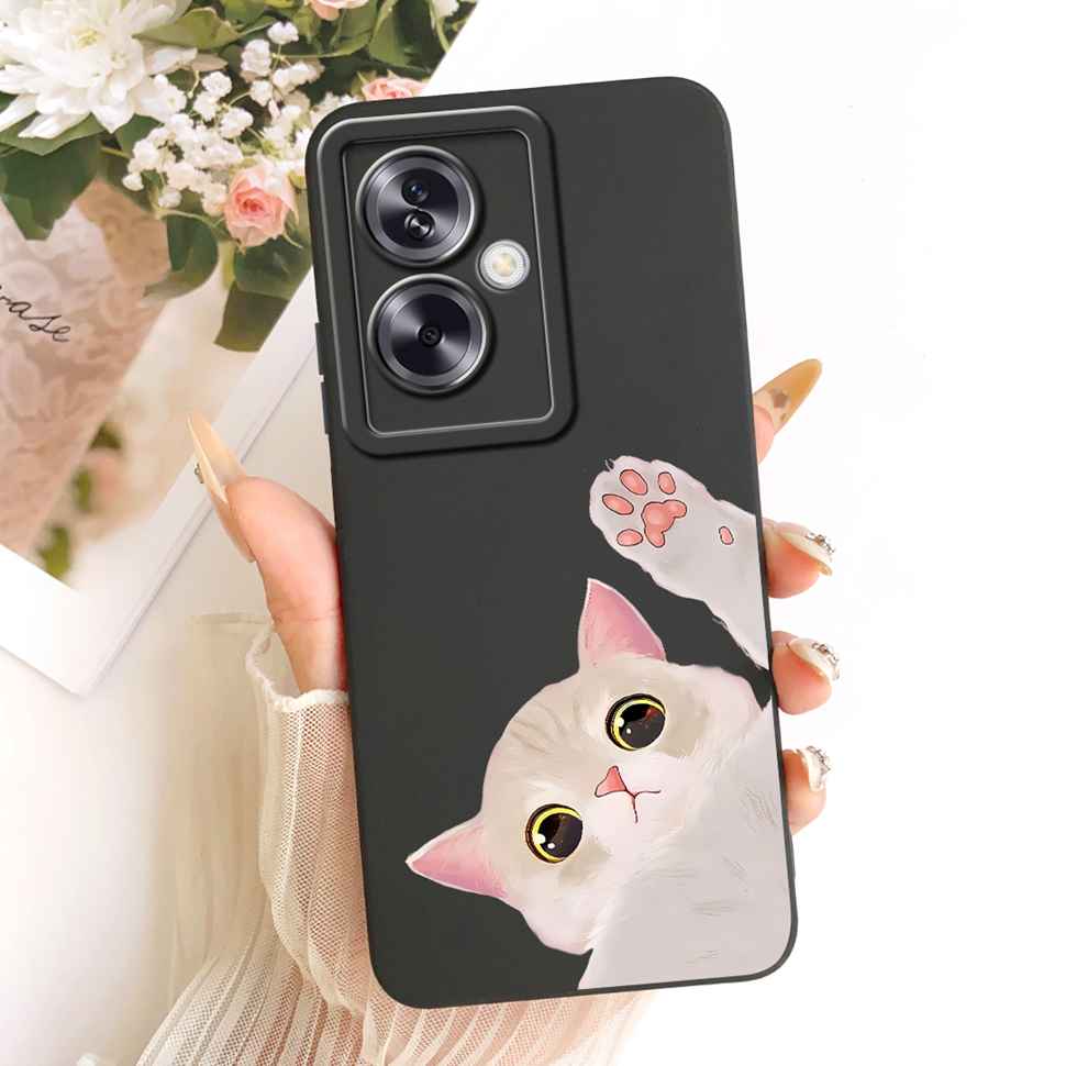 For Oppo A79 5G Case Cartoon Cat Retro Style Silicone Cover For Oppo A79 CPH2553 CPH2557 Shockproof Phone Cases Bumper