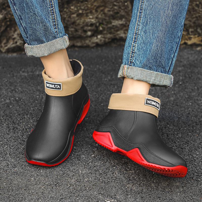 Rain Shoes for Men Fashion Couples Rain Boots Waterproof Garden Shoes for Women Anti-slip Fishing Boots for Men Outdoor Galoshes