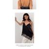 V Neck Irregular Lace Spliced Loose Camisole Tank Top