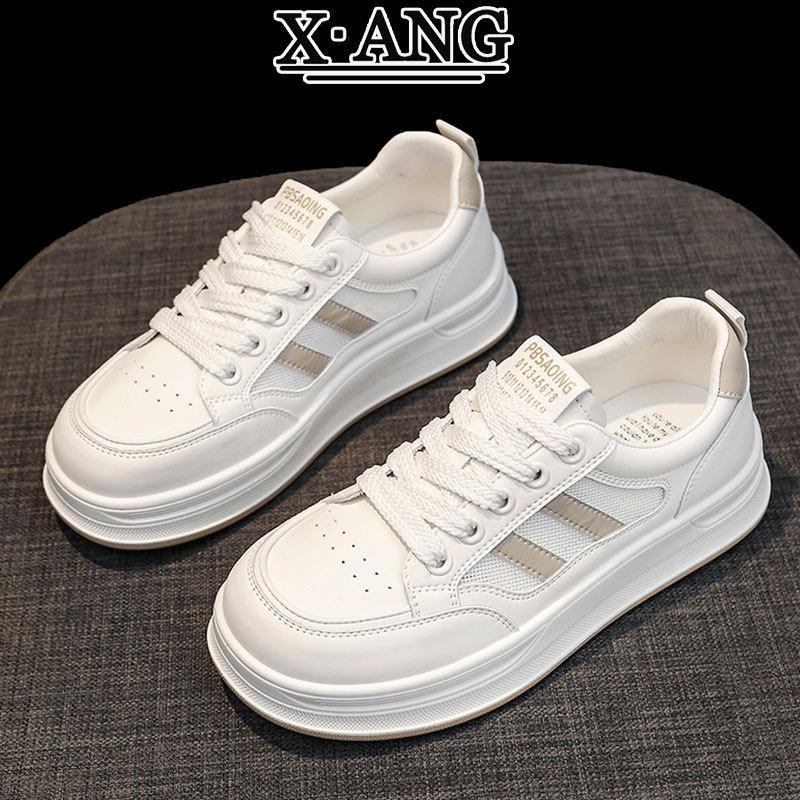 

Leather platform white shoes children s versatile board shoes spring and summer new mesh breathable lightweight casual sports shoes 40