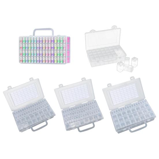 Bead Storage Box Large Capacity Multiple Compartments Transparent Design Rhinestones Painting Storage Container