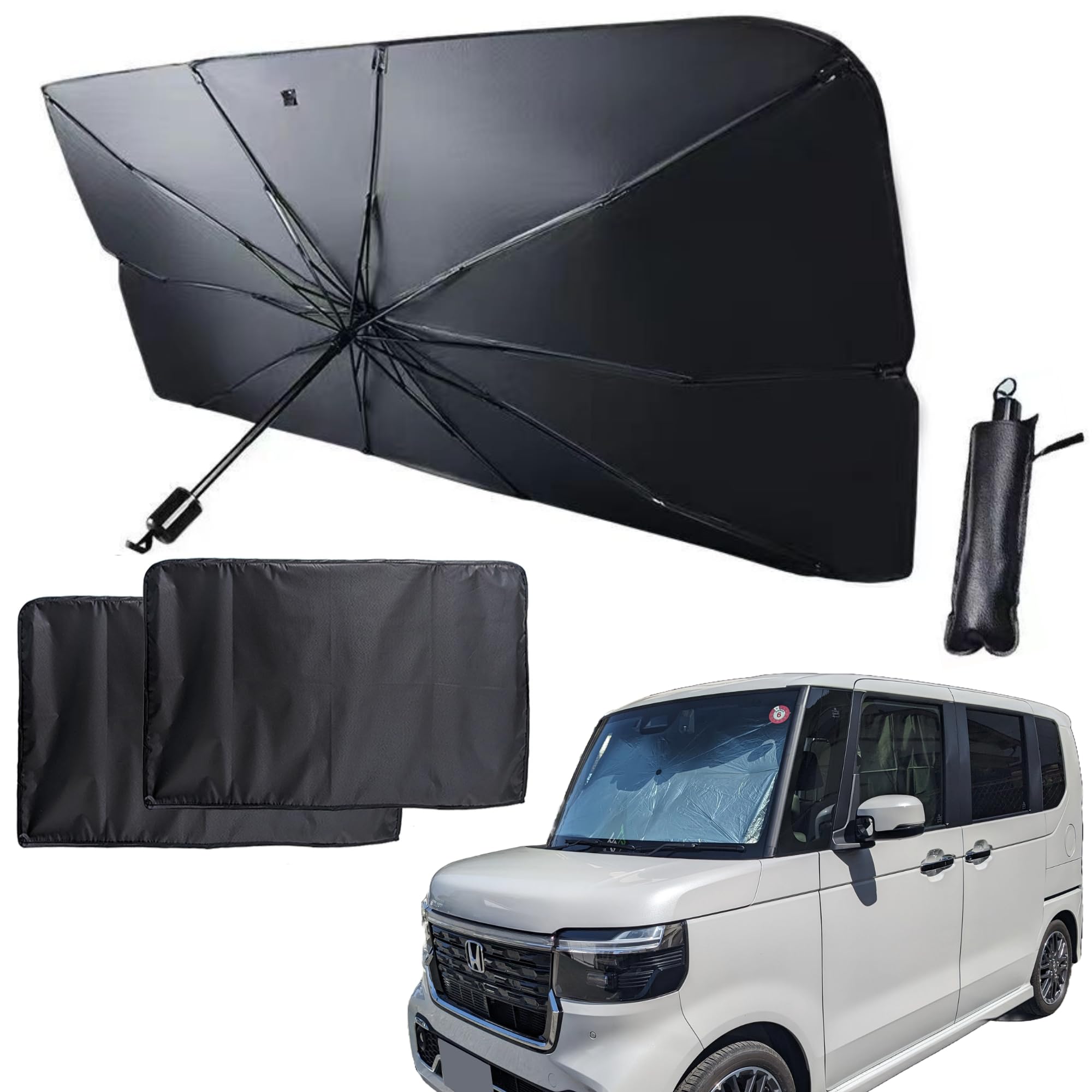 

Foldable Car Windshield UV Light Heat Compatible with Side Compact Storage for Car Camping and Heat Protection Sunshade, Umbrella-Style Sunshade,