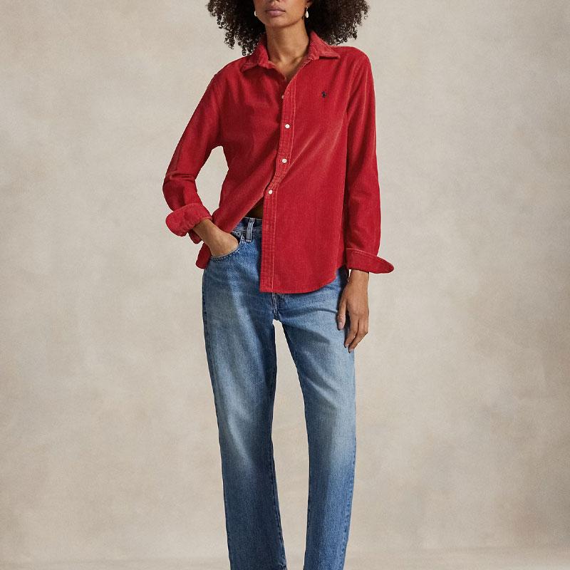 Polo Ralph Lauren Classic Fit Animal Pattern Cotton Button-Down Long Sleeve Shirt Women shirts 211A89499-006