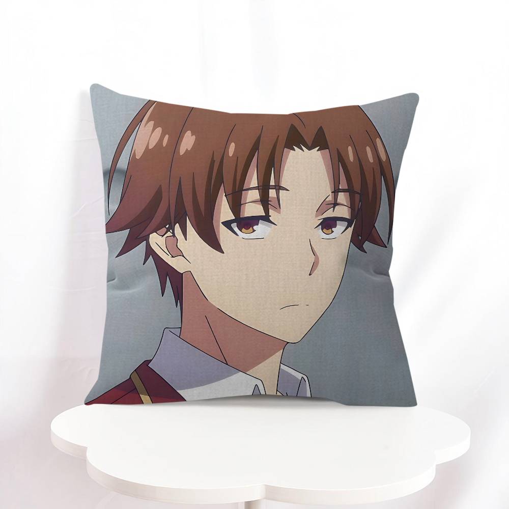 Kiyotaka Ayanokoji Kissenbezüge Cartoon Sofa Dekorativ Zuhause Doppelseitiger Druck Kurzer Plüsch Niedliche Kissenhülle