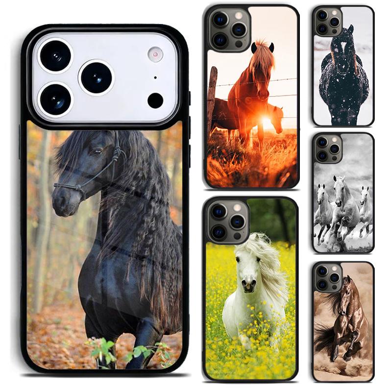 Horse Pony Horse Heartbeat soft Phone Case for iPhone 17 16 15 Pro Max Air 14 13 12 11 Plus Shockproof Cover