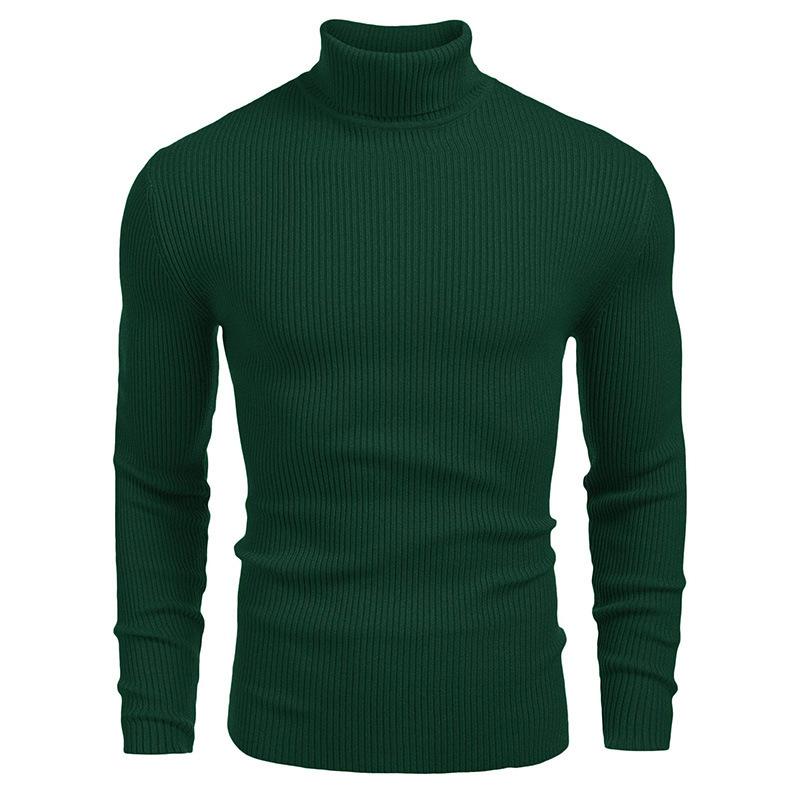 

Men s Turtleneck Sweater Long-sleeved Pullover Autumn and Winter Knitwear European and American XXXL зелений
