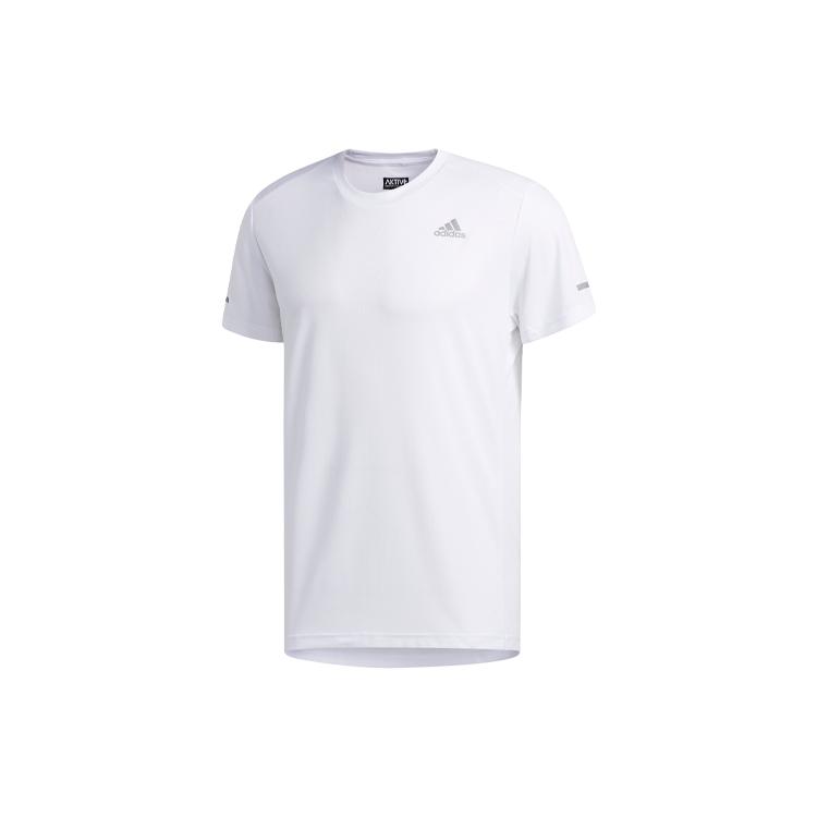Adidas T Shirts Men's White Crew Neck Moderate Straight Fit ED9292