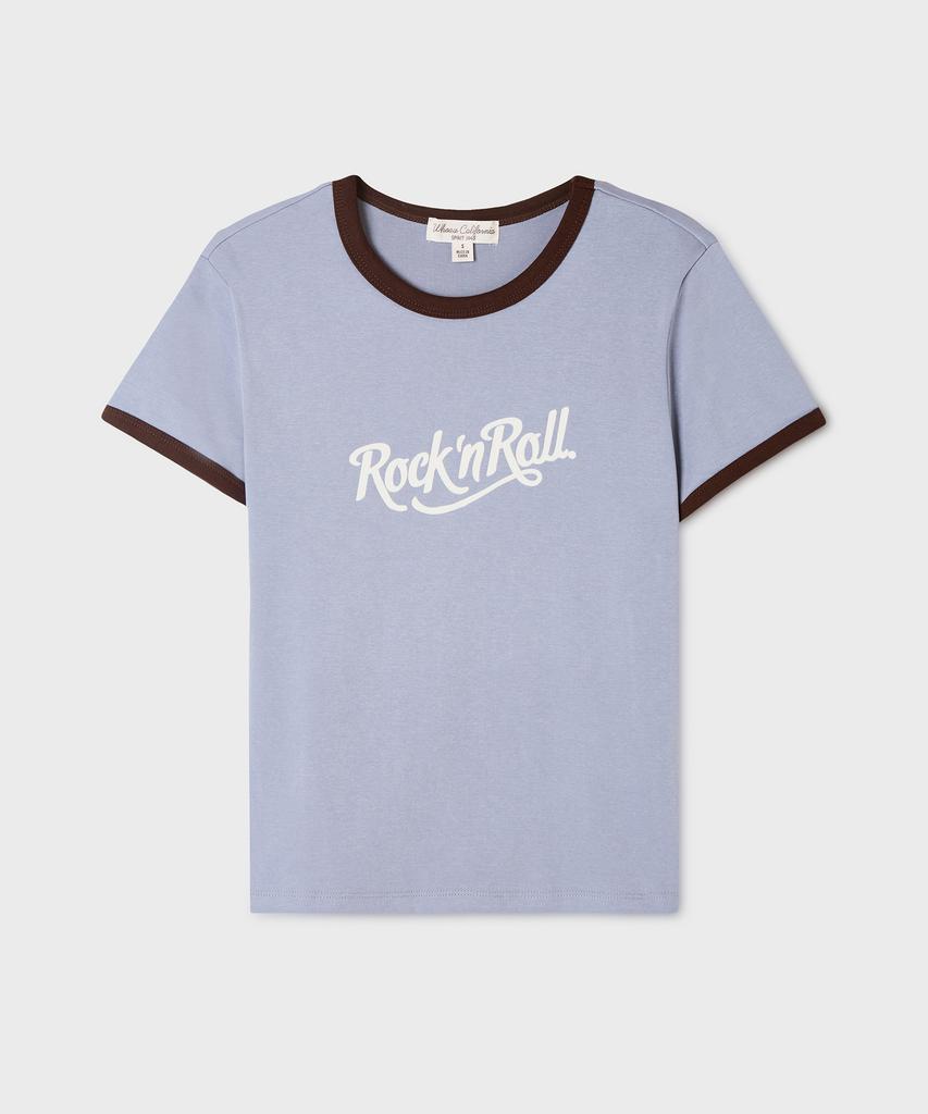 WHO.A.U Rock Lettering Ringer T-Shirt(F) / Whrag3721F