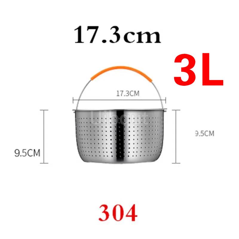 304 Stainless Steel Rice Cooking Steam Basket Pressure Cooker Anti-scald Steamer Multi-Function Fruit Cleaning Basket cooking
