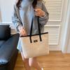 Summer Straw Woven Large-capacity Tote Bag 2025 New Japanese Simple Small Fresh Woven Bag College Student Shoulder Bag