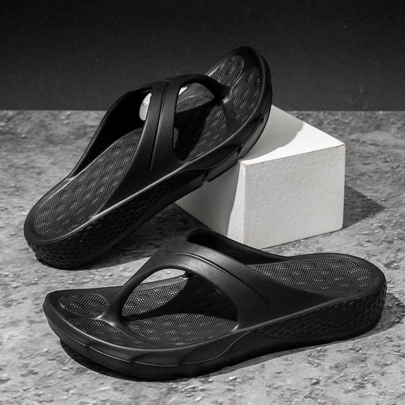 

EVA Одношаговые сандалии - Толстоподошвенные Нескользящие Пляжные Шлепанцы для Дома и Улицы, Легкие и Удобные для Всех Сезонов, Домашняя Обувь 40-41 чёрный