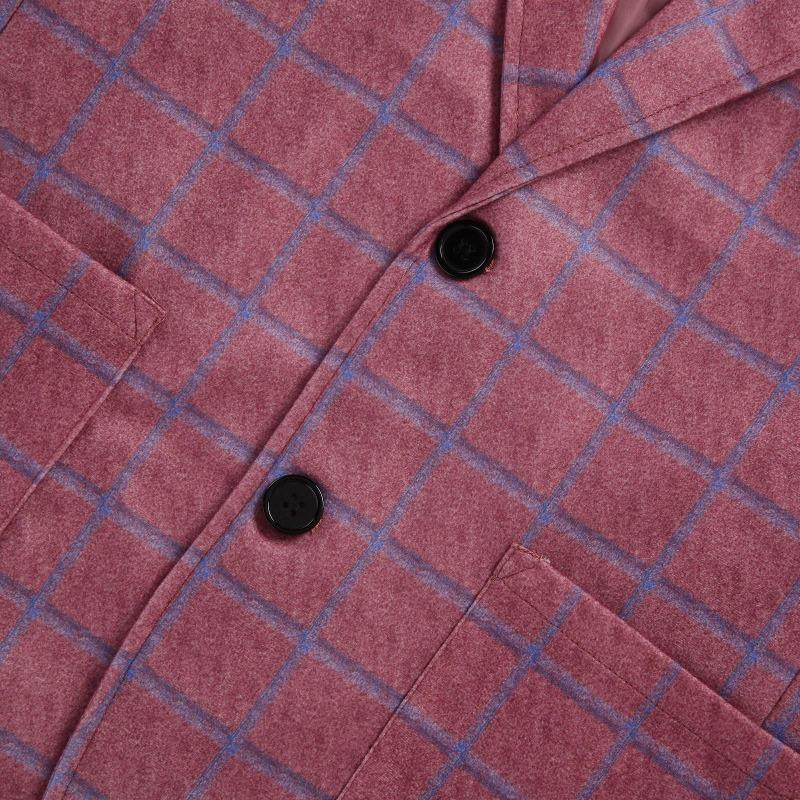 Pánské kostkované sako s klopami a dlouhým rukávem, ležérní sako, svrchník