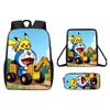 Pattern Backpack Pikachu Shoulder Bag Pencil Case Three Piece Set