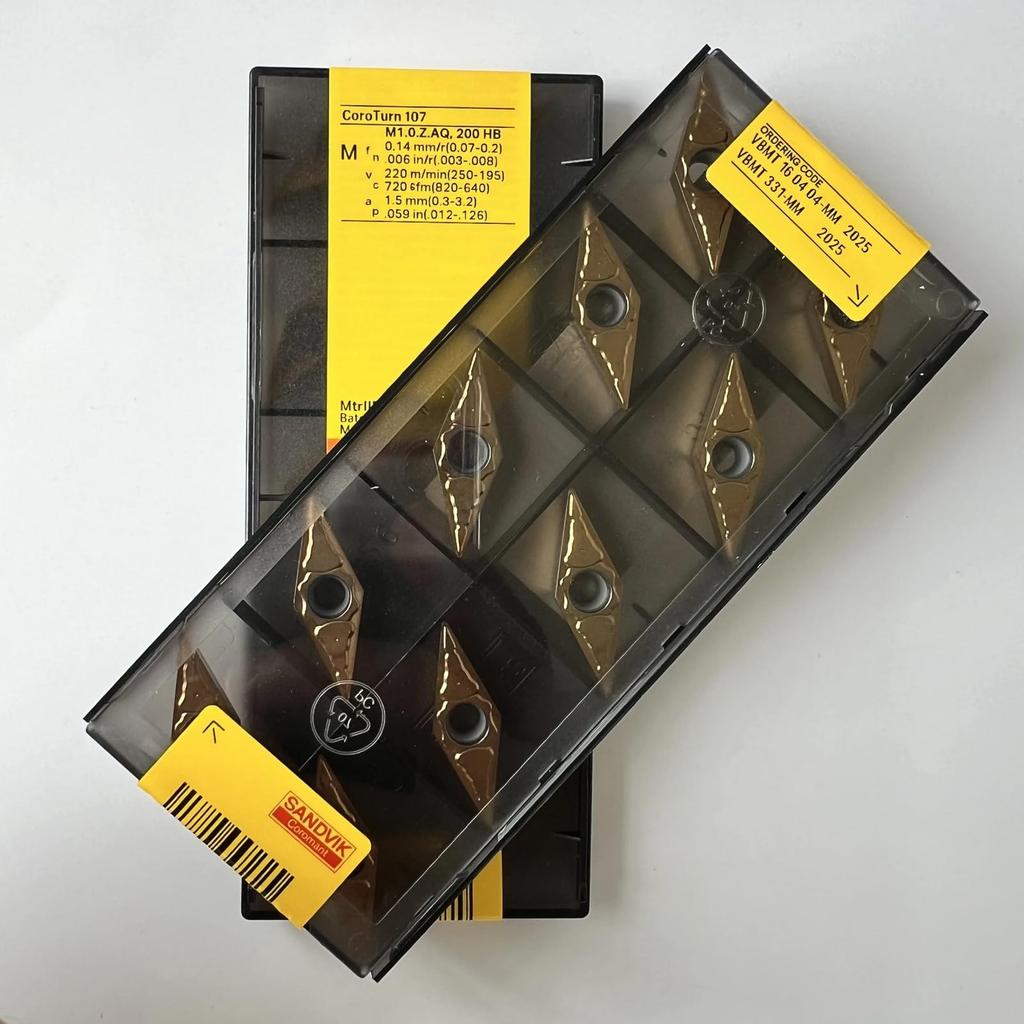 Original Sandvik / VBMT160404-MM 2025 /  CNC Lathe Carbide Blade 10 Pcs
