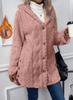 Women S Hooded Fleece Cardigan Long Sleeve Casual Warm Coat