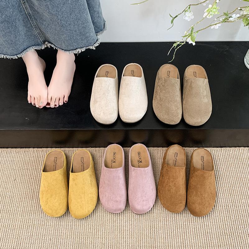 Bread Boken shoes half slippers women's wear spring and autumn 2025 new lazy bag head slippers thick-soled bag head Boken shoes