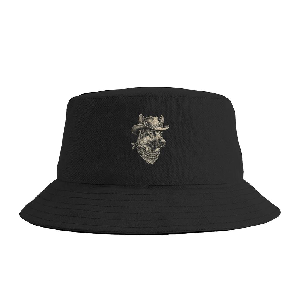 Unisex Women GerUnisex Shepherd Western Graphic Cowboy Dog Smoking Meme Bucket Hat Personality FisherUnisex Hats Summer Travel Caps