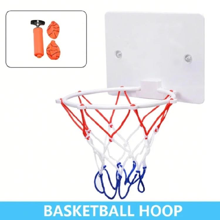 Basketballs Hoop Set Backboards Hanger Hook In/Outdoor Basketball Sets with Net