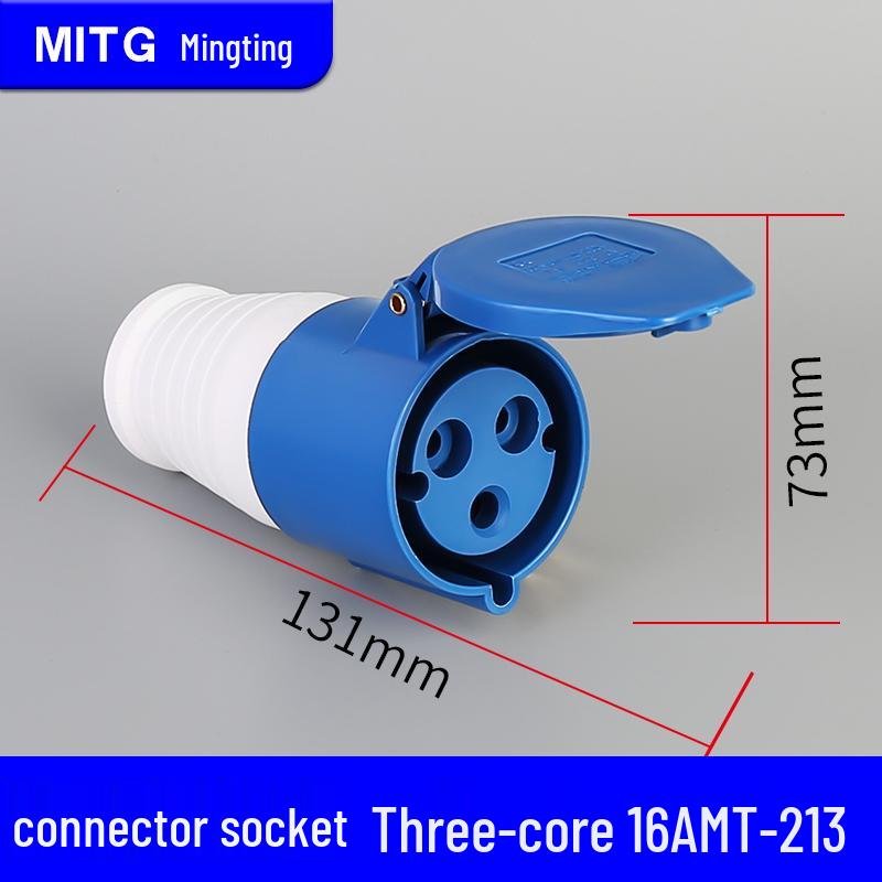 Waterproof Industrial Aviation Plug Socket: 16/32A Three-Phase Connector, 3-5 Pin, Recessed/Surface Mount Options