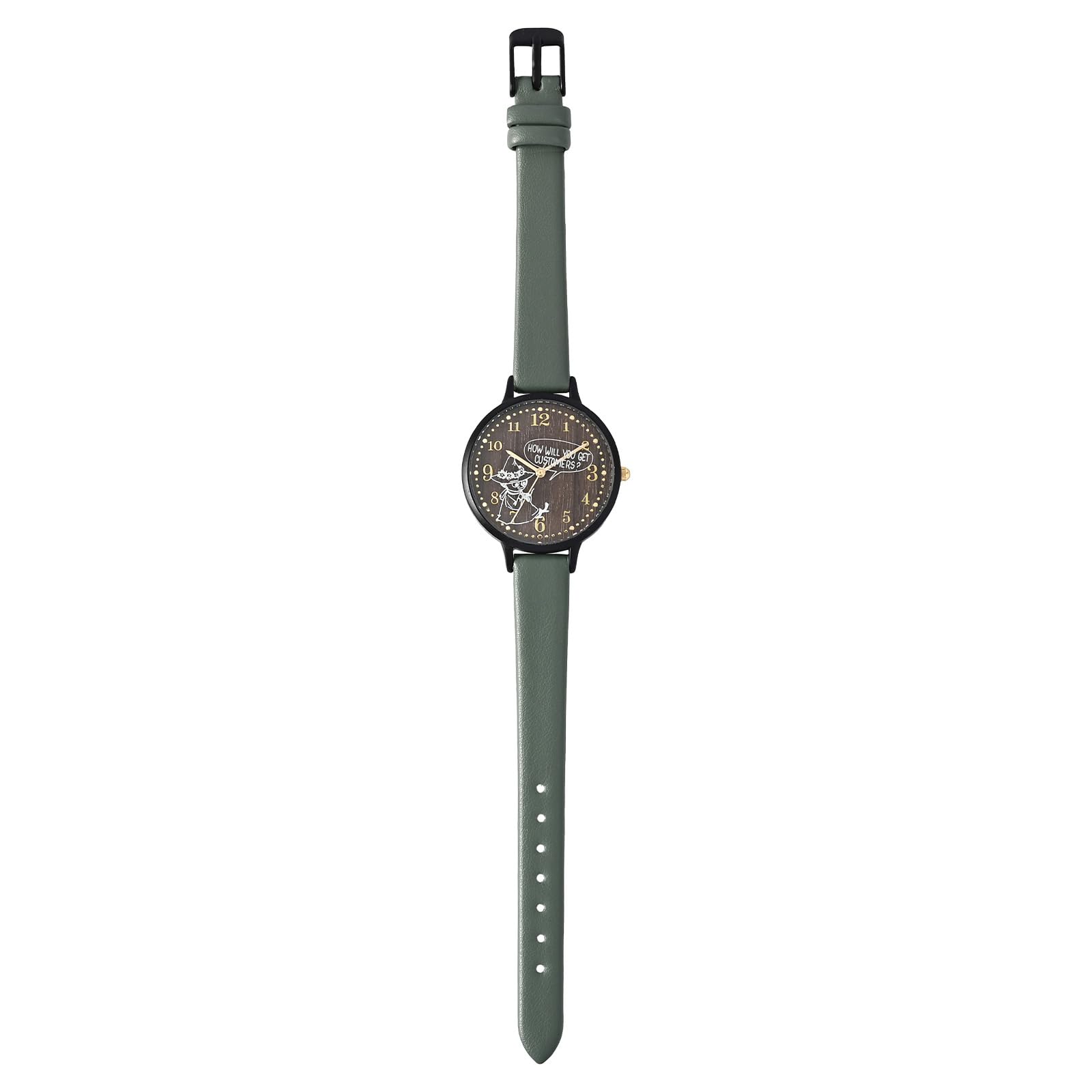 

Fieldwork Analog Moomin Stylish Wood Pattern Glass Comes in a Dedicated Cute Faux Leather Suitable for and Women s Watch, Design, Print, Box, Strap, зелёный