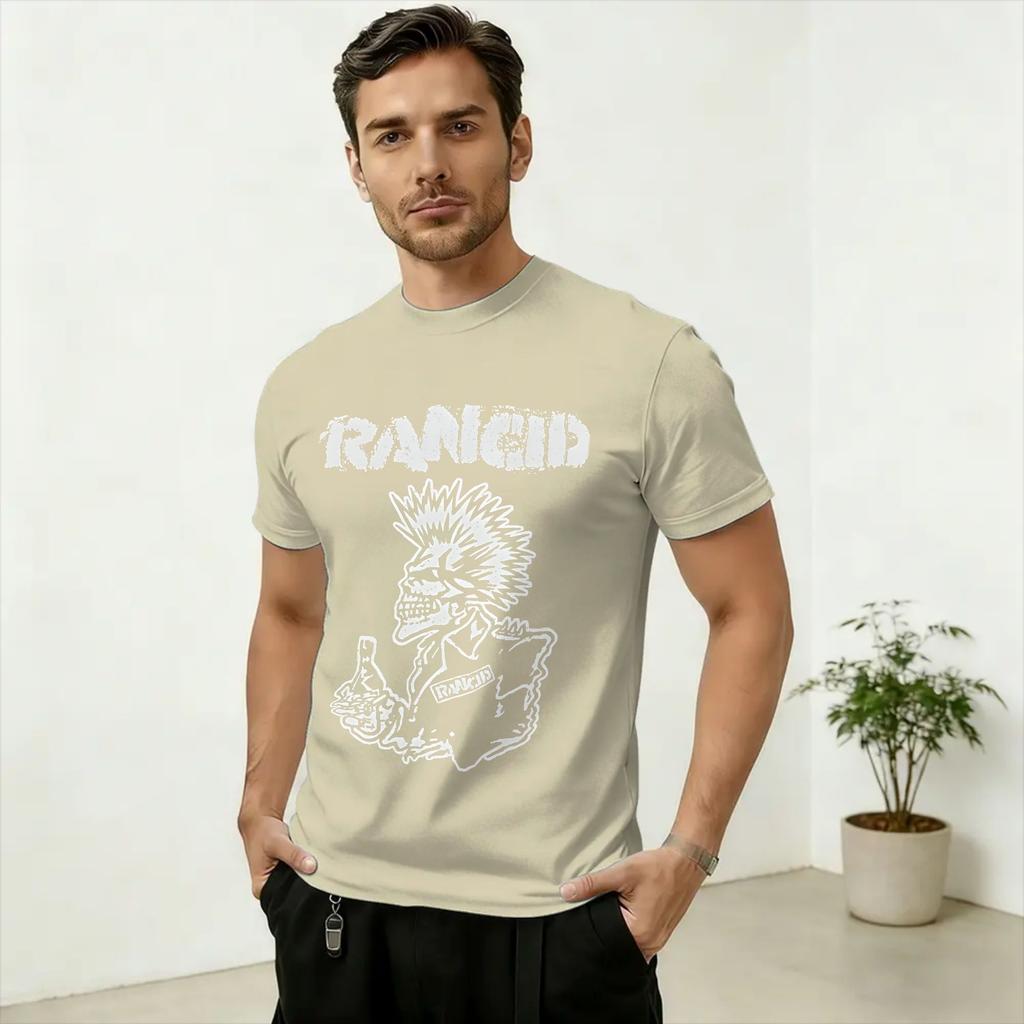 Punk Rancid Rock Band Cotton T Shirt For Unisex Summer Y2K Basic TShirts ONeck Harajuku Tee Shirt Oversized Cheap Tops