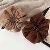 Weiches, braunes Strickhaarband für Damen im Herbst und Winter – vielseitiger Haargummi/Pferdeschwanzhalter im Dickdarm-Stil