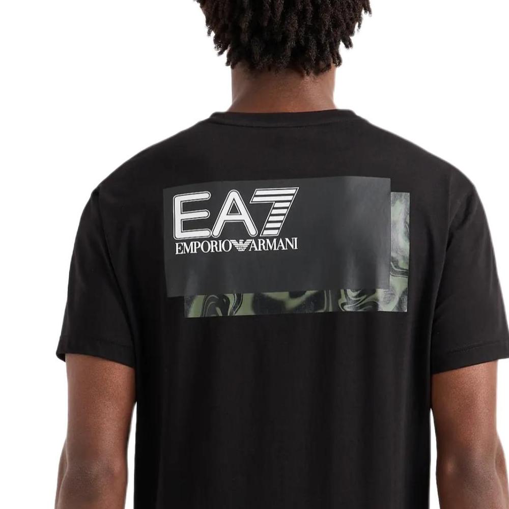 Emporio Armani Ea7 Ss24 Solid Logo Patch Crew Neck Short Sleeve T-Shirt Men Tops Black 6DPT02-PJVPZ-1200