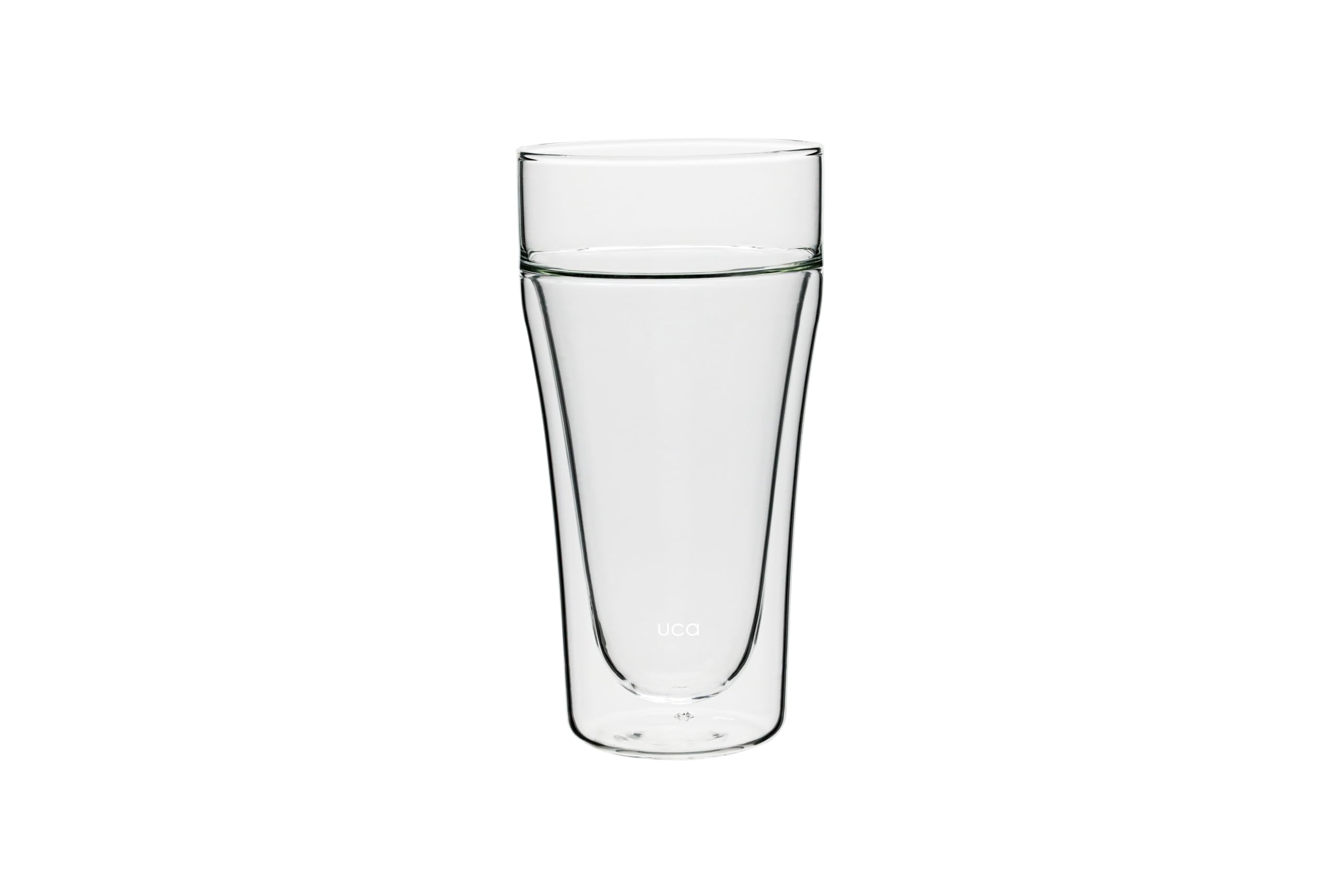 

CB Japan Стеклянная посуда для посудомоечной машины Двойное стекло для наслаждения пузырьками Стакан, 350 мл, Термостойкое стекло, Одностенная верхняя часть/Двустенный корпус, Безопасный,