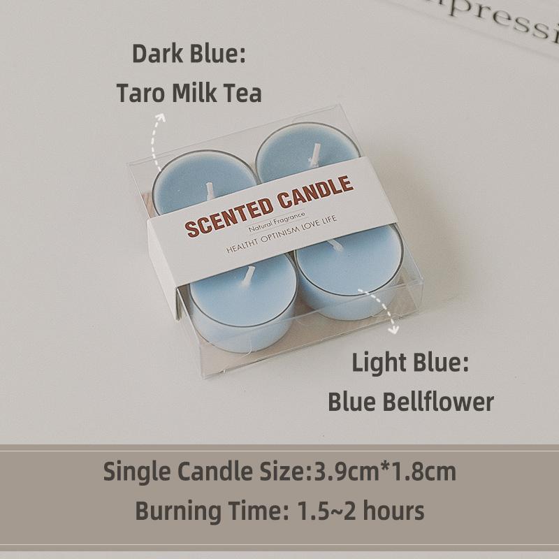 4pcs/set Natural Beeswax Soybean Wax Scented Candles Aromatherapy Tea Lights Wedding Home Bar Hotel Decor Fragrance Candle