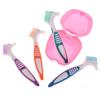Zahnersatz-Badreiniger-Halter mit Tablett-Etui-Halter-Aufbewahrung, Zahnersatz-Bürsten-Set